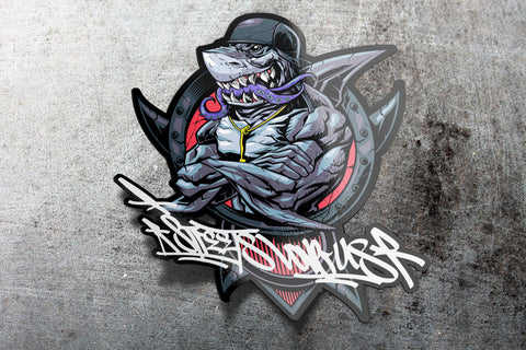 STREET SHARK 4"INCH LAMINATED STICKER (2 pack)